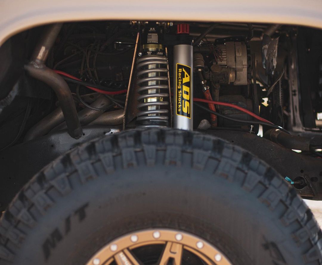 Custom coilover suspension on Chevy K30 Crew cab