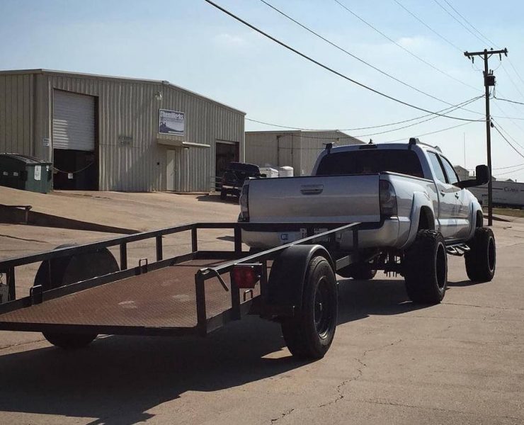 Towing with a lifted truck