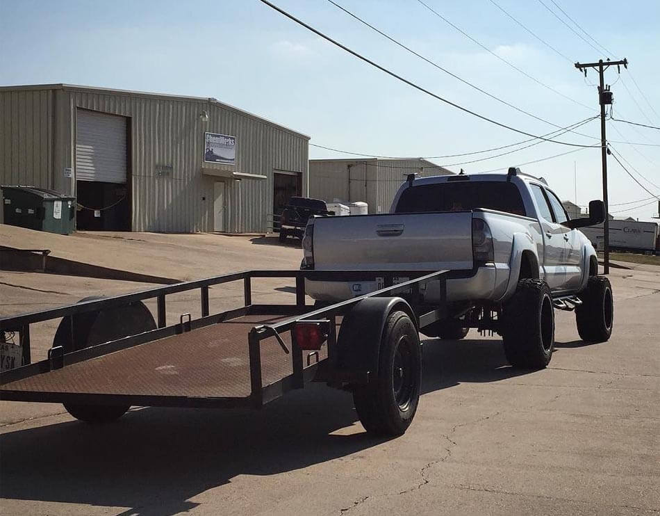 Towing with a lifted truck