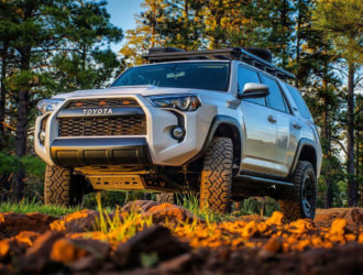 Lifted Toyota 4 Runner with RCI Aluminum Skid Plates and TRD Pro Grill