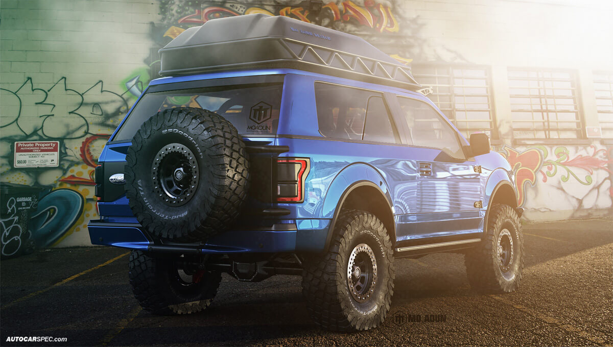 New Ford Bronco Lifted with Offroad Wheels and Roof Rack