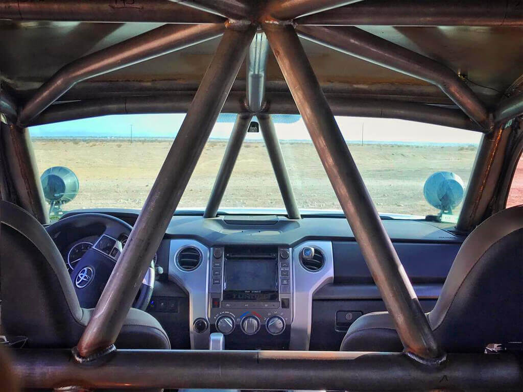 Full interior cage on Toyota Tundra prerrunner