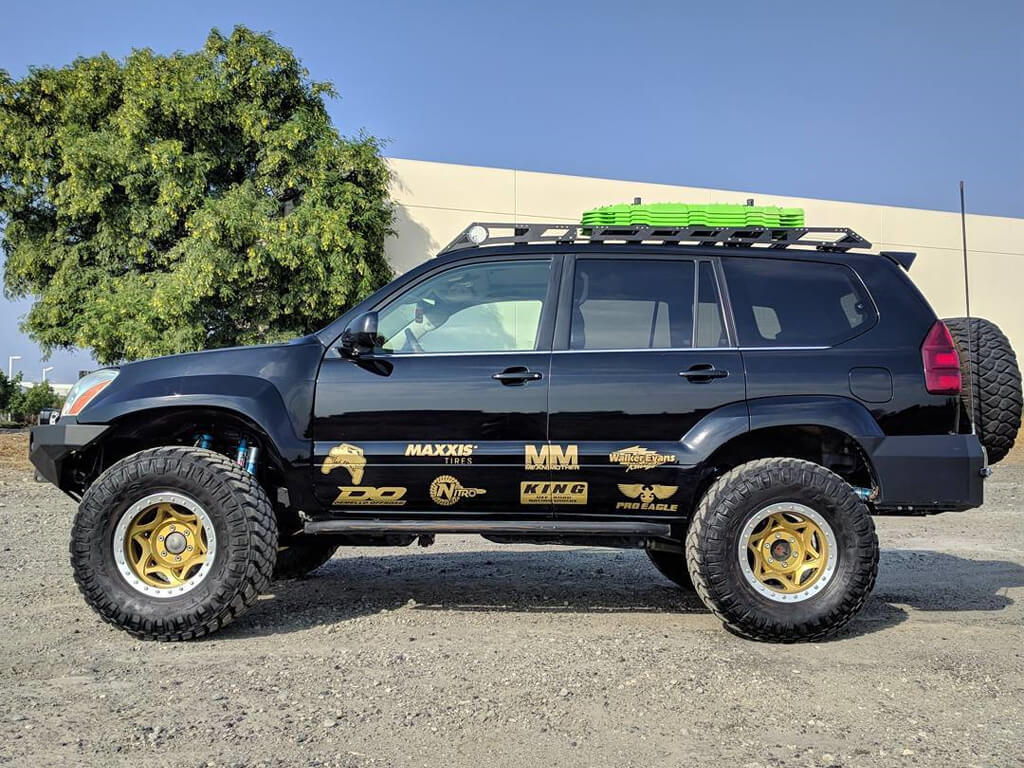 Lifted Lexus GX470 off-road build with 5-7" lift and Expedition Roof rack