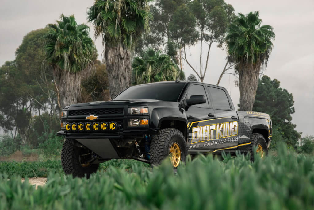 Black Prerunner Chevy Silverado With KC off-road Light bar