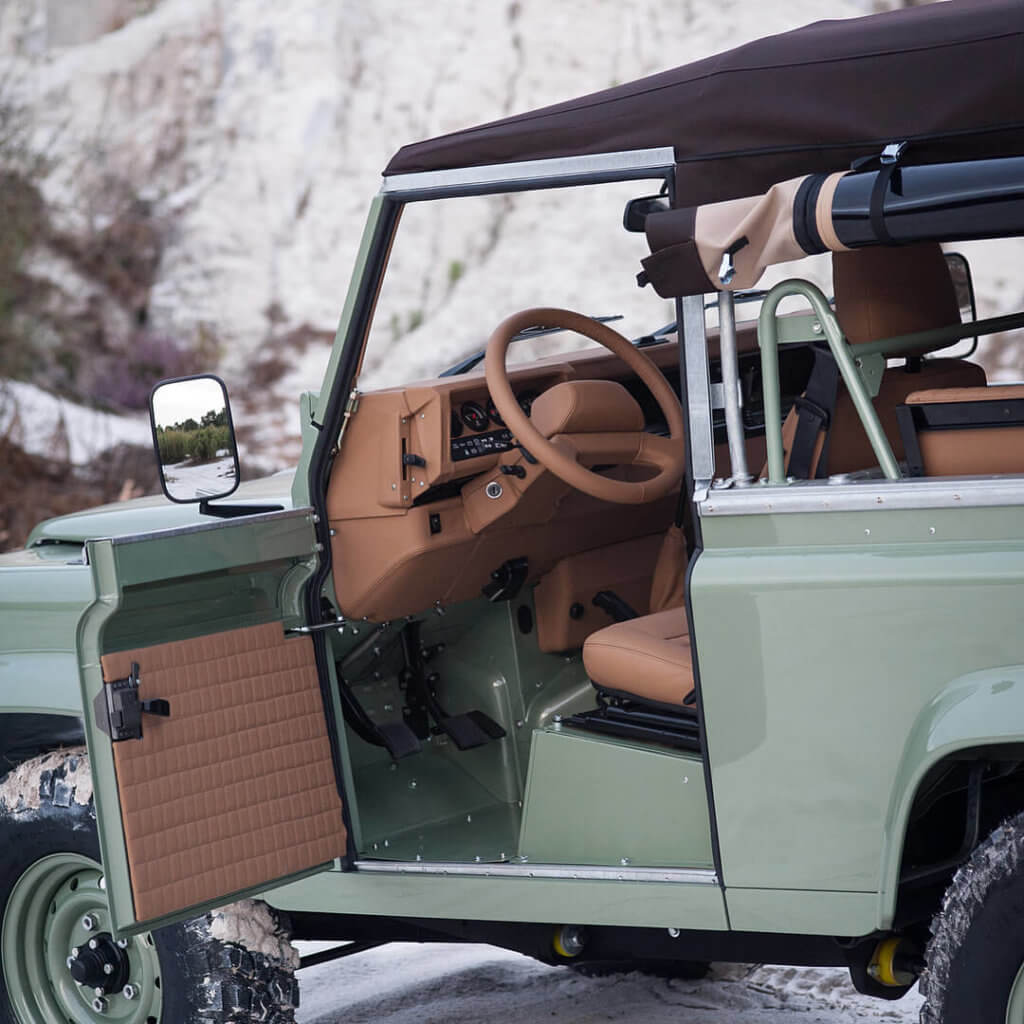 Land Rover Defender with reapholstered interior