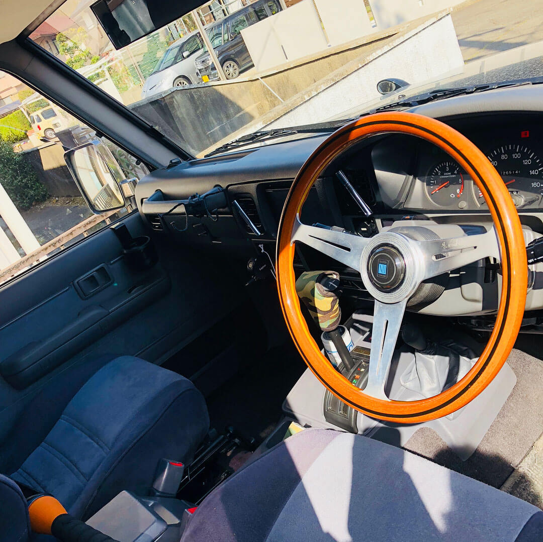 Toyota Land Cruiser Prado 78 RHD interior with Nardi Steering Wheel