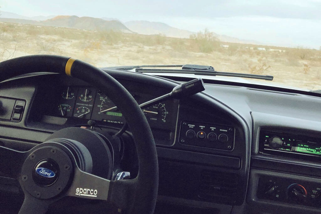 Ford F150 Prerunner interior with Sparco sport steering wheel