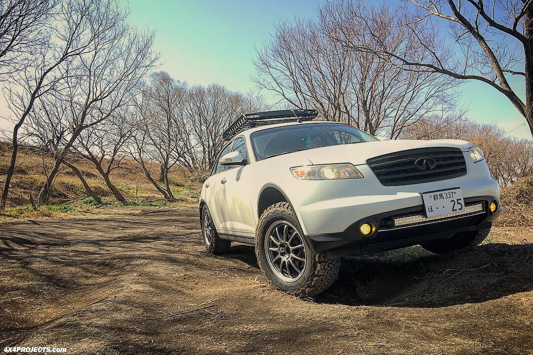 Infiniti Fx35 roof rack and cargo basket