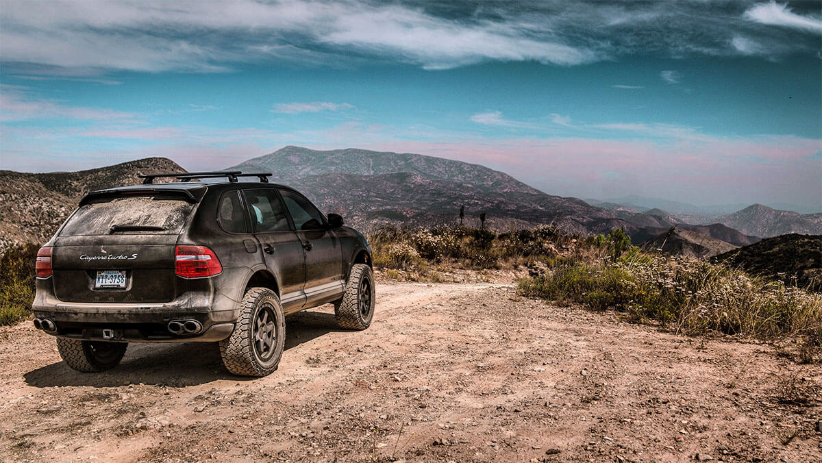 Porsche Cayenne with a lift