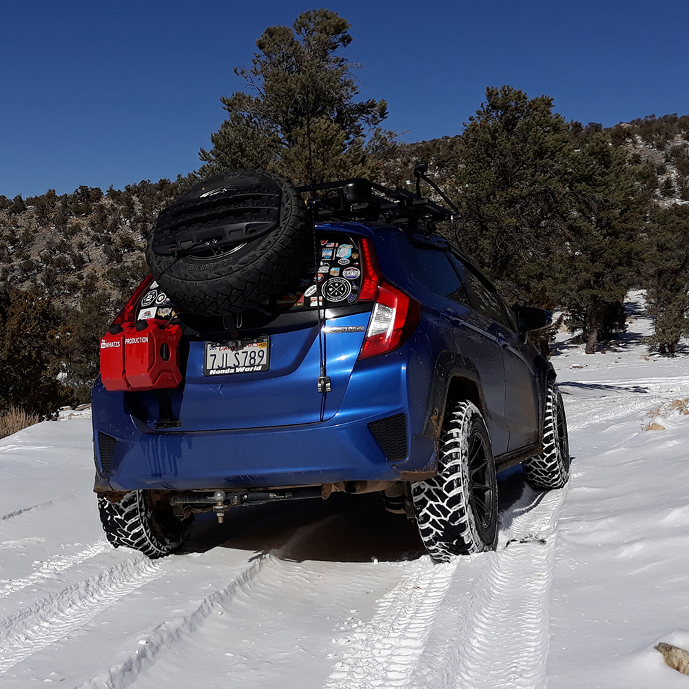 Honda Fit Battlewagon on offroad tires