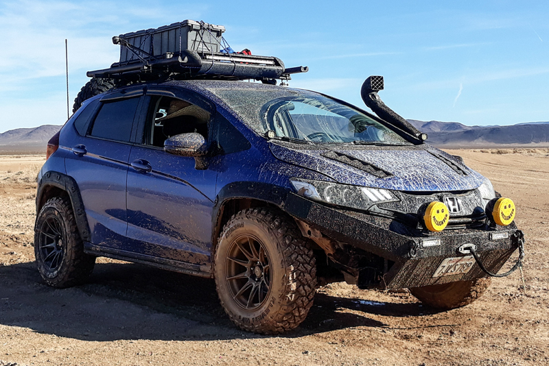 Lifted Honda Fit Battlewagon on Xxr 527 16x8 0 offset and kenda klever mud tire 245 75r16 thumb