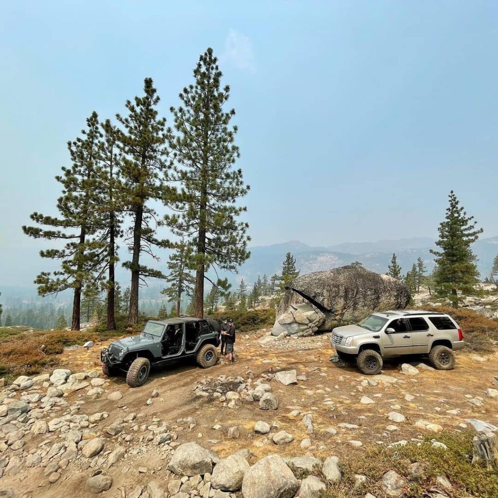 Cadillac Escalade on Rubicon trail offroading