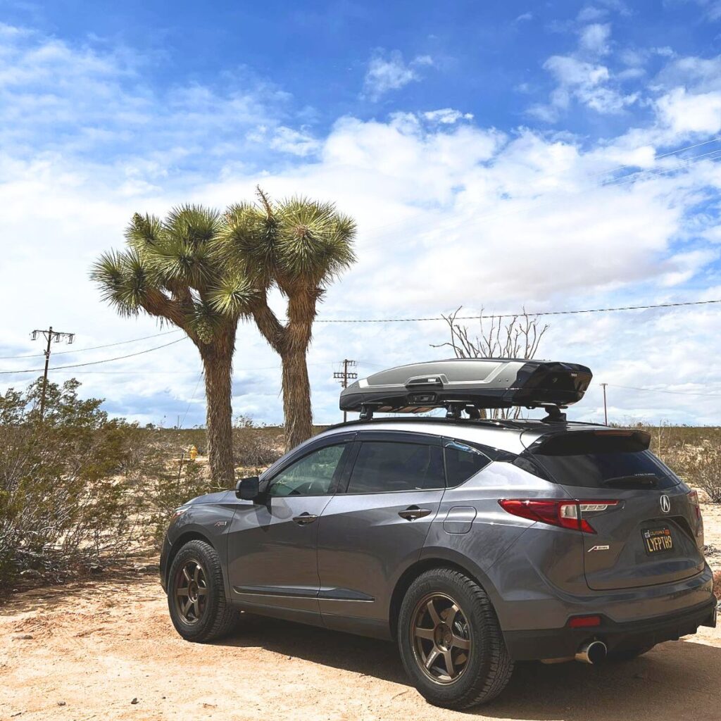 2026 Update Acura RDX packed for off-road travel in the desert