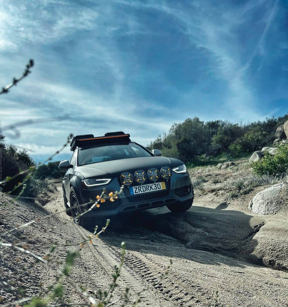 Off-road driving in a lifted Audi Allroad a4