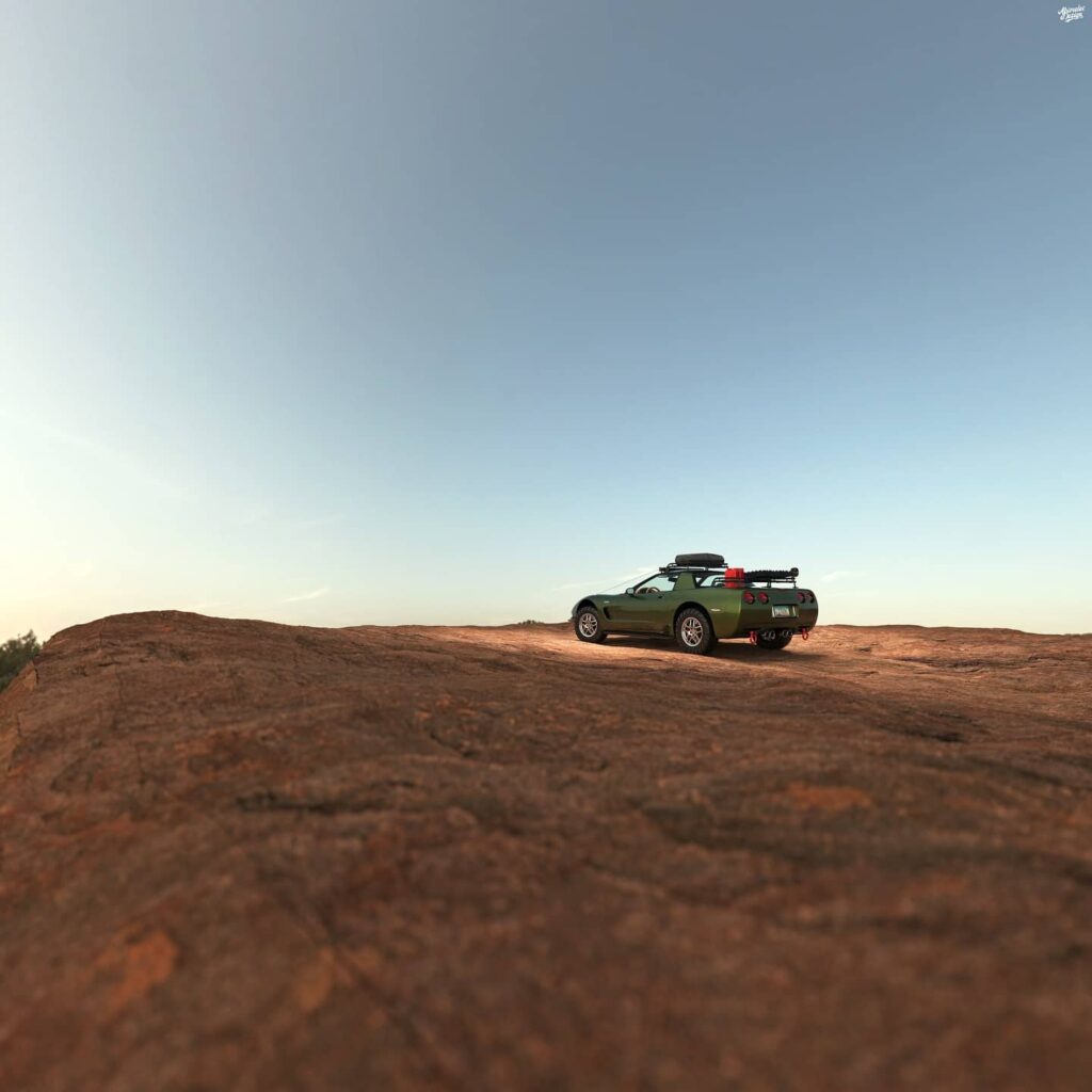 Chevy Corvette C5 in the desert render