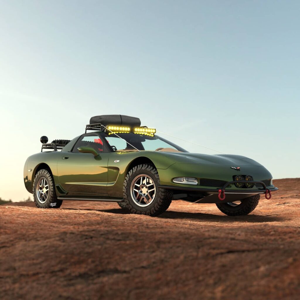 Lifted Chevy Corvette C5 Off road build render