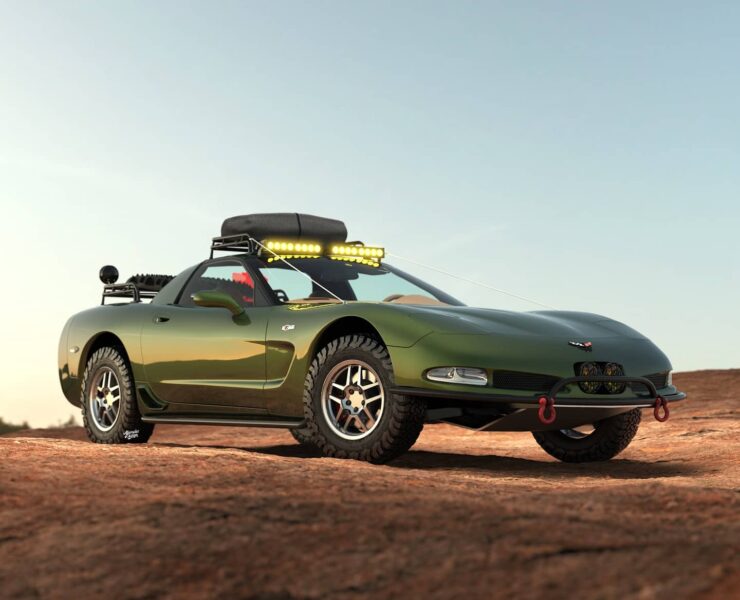 Lifted Chevy Corvette C5 Off road build render