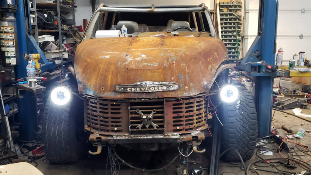 Dune buggy with LED headlights