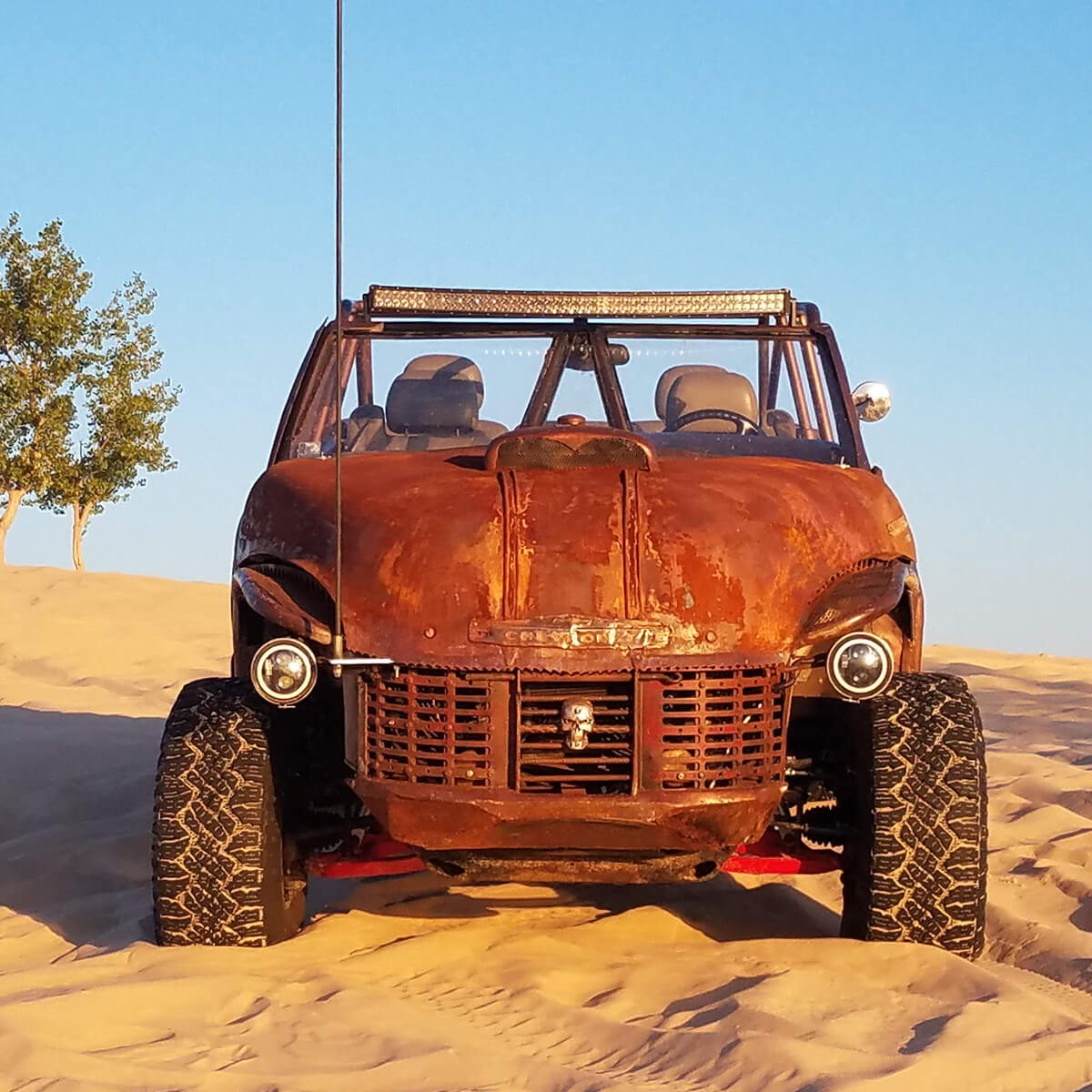 4x4 Rat Rod Build with a rusted hood and custom lights