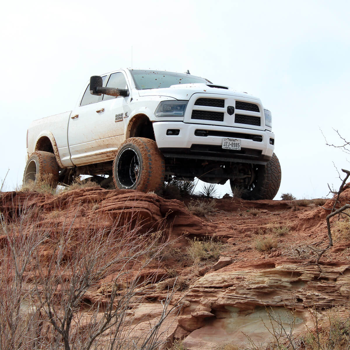 Lifted Ram Cummins off-roading