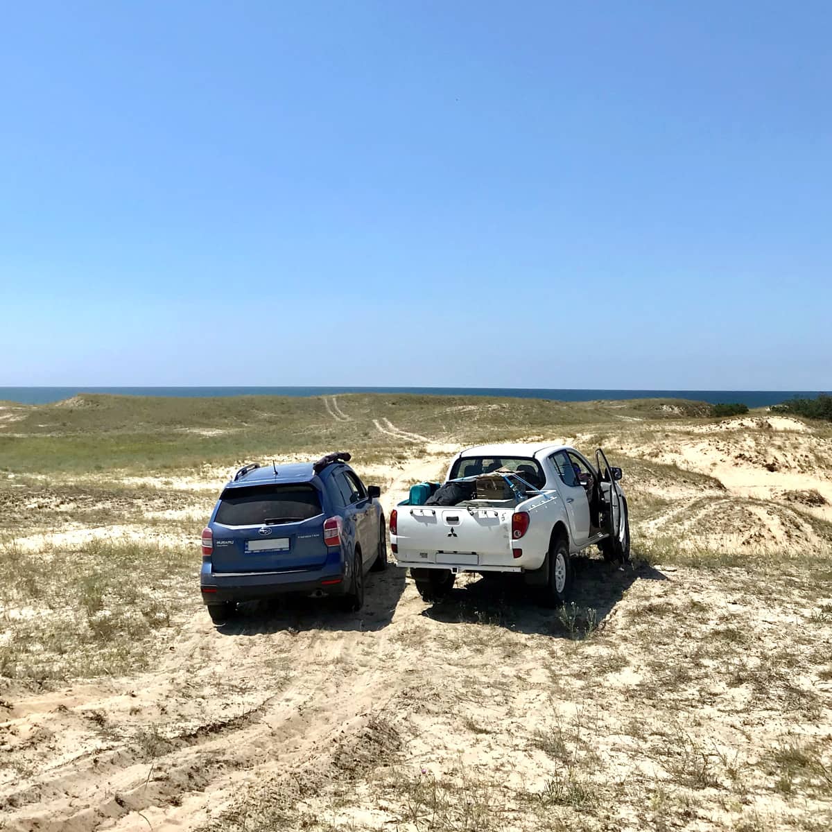 driving on sand in Subaru Forester-2