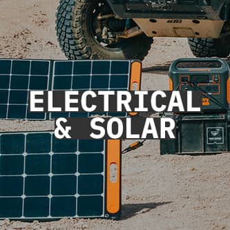 Electrical equipment and solar panes for overland adventures