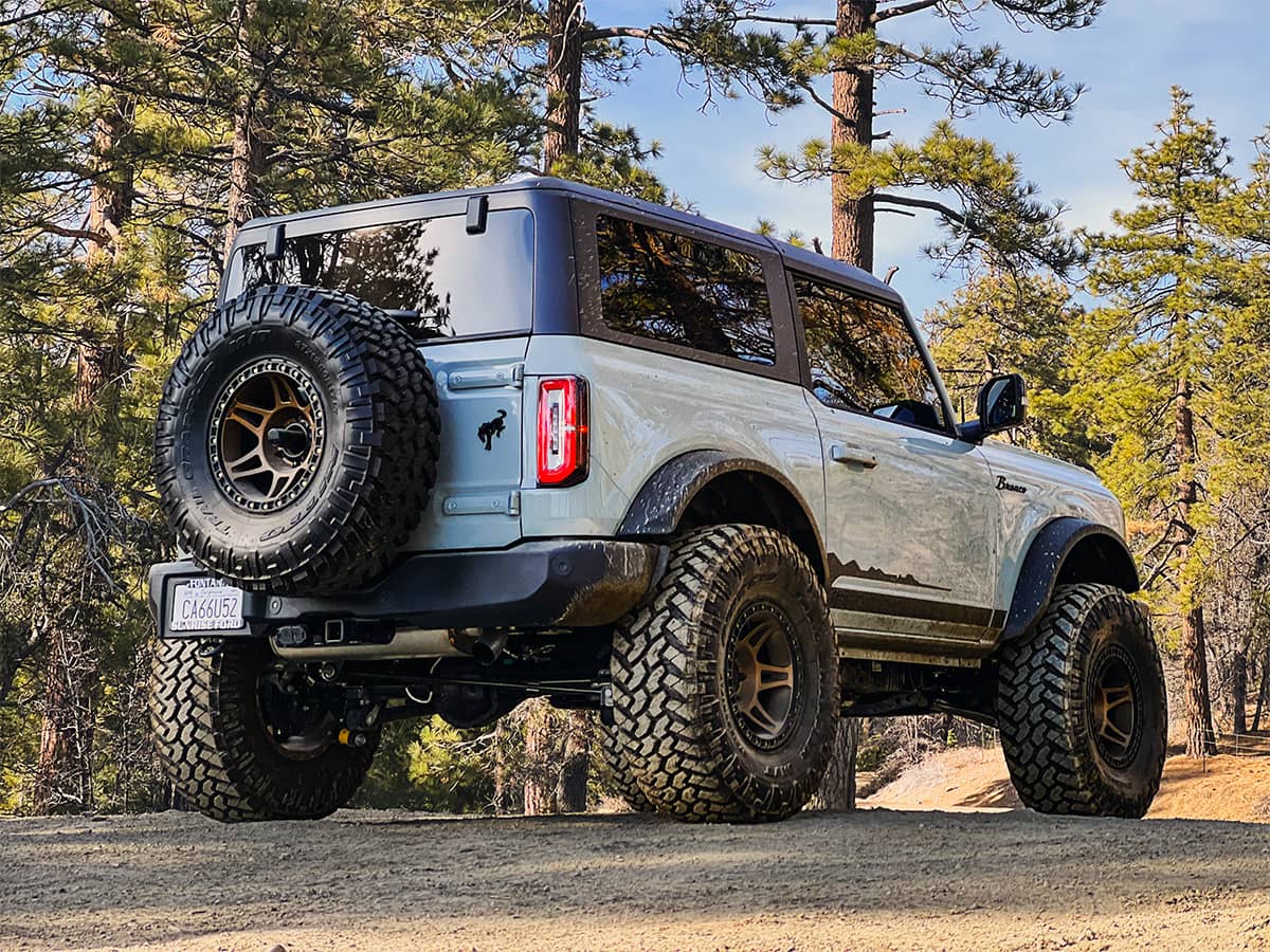 Ford Bronco 2-door with a full-size spare tire and Method Race Wheels