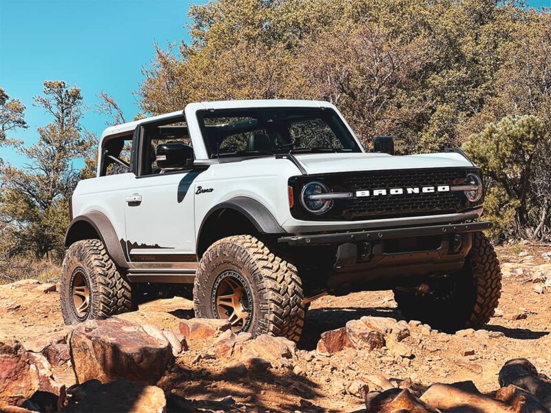 Raptor-Worthy Lifted 2 Door Ford Bronco Wildtrak Build with Top Off on 37s