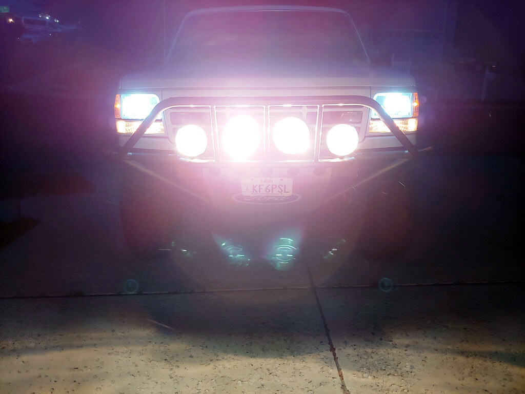 Ford Bronco prerunner bumper with offroad lights
