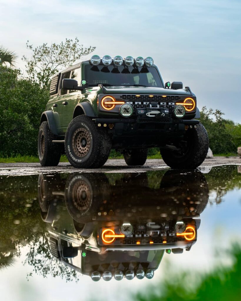 Green Ford Bronco Big Bend off-road build