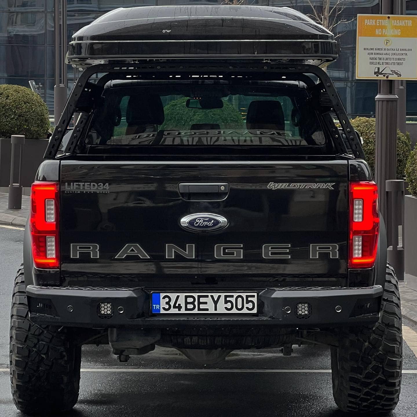 Ford Ranger T9 Wildtrack with custom steel rear off-road bumper by Lifted Iron