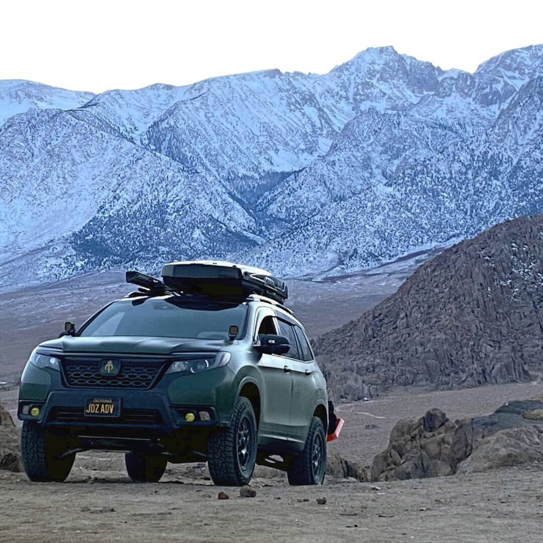 Honda Passport overland off-road build with a roof rack