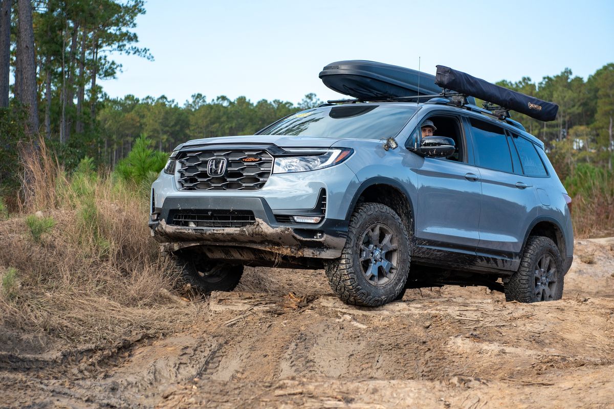 2024 Honda Passport TrailSport overland build on dirt forrest tracks