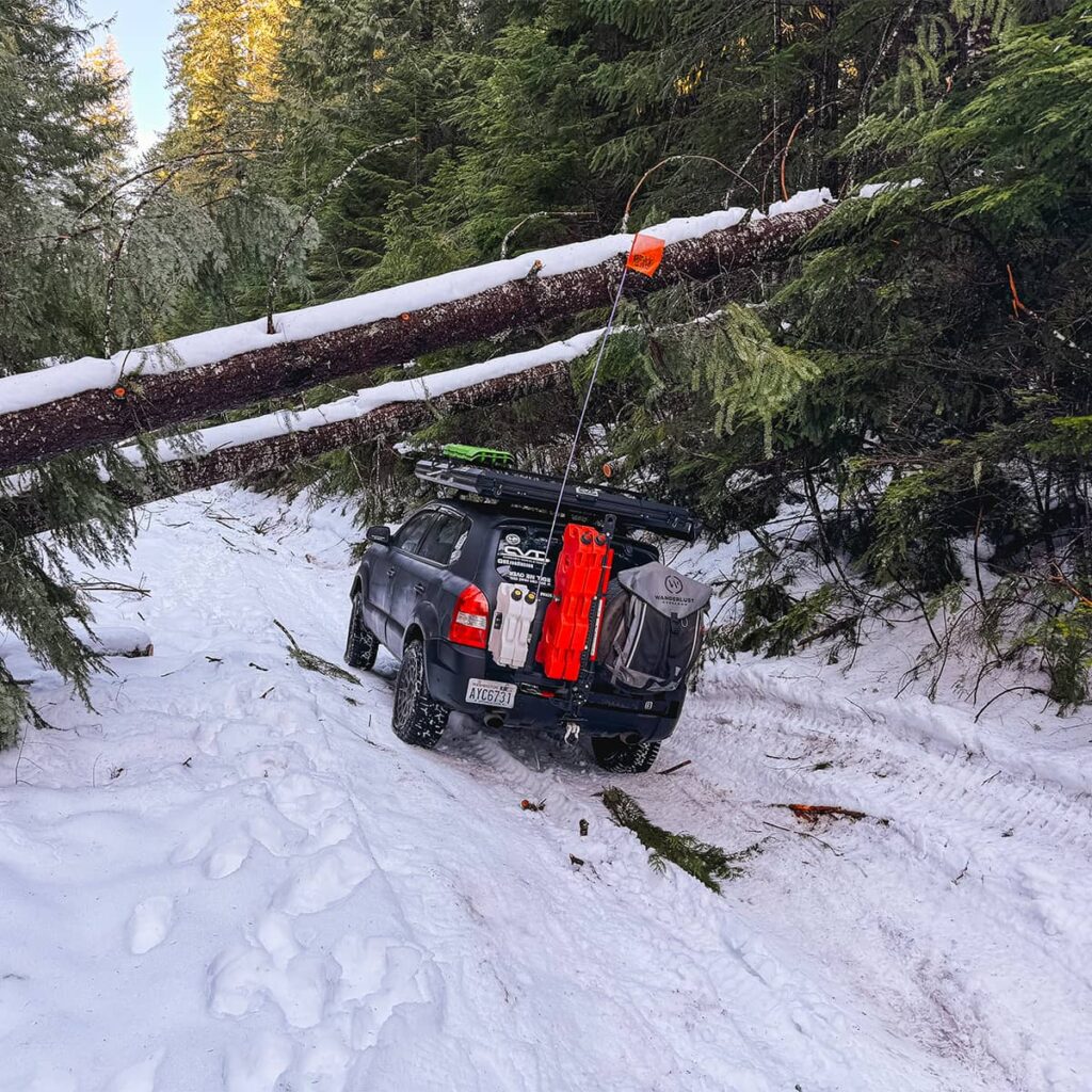 Overcoming off road obstacles in the winter and driving in the snow
