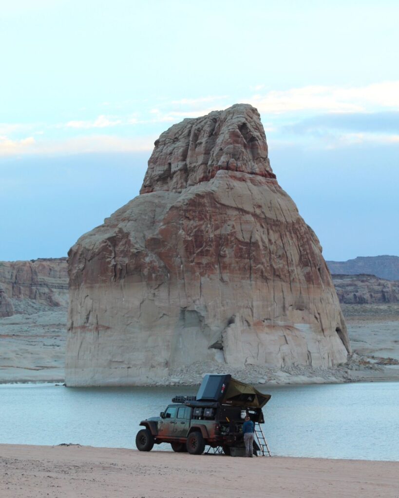 Overland camping in a Jeep Gladiator