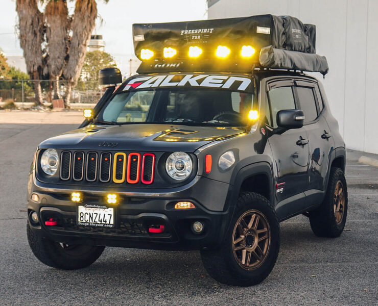 Lifted Jeep Renegade with off-road modifications