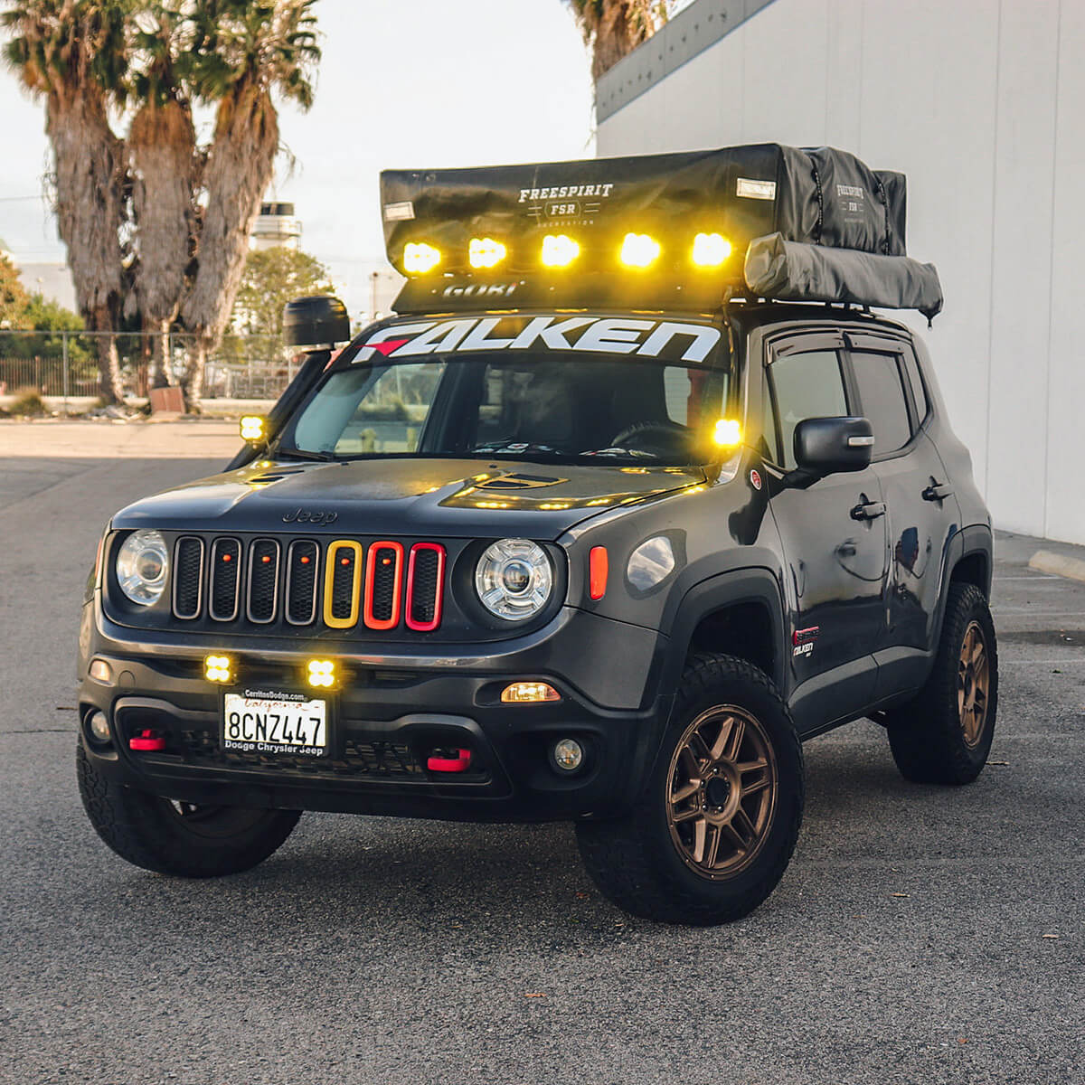 Lifted Jeep Renegade with off-road modifications