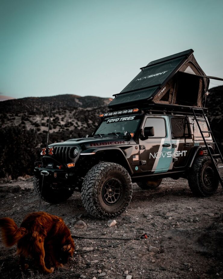 Jeep Wrangler JL Rubicon overland build with a Zebra Roof Top Tent