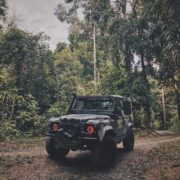 Camo Wrapped Lifted Land Rover Defender 90