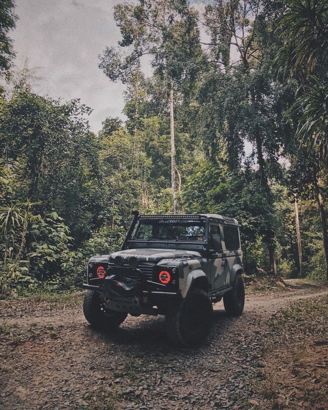 Camo Wrapped Lifted Land Rover Defender 90