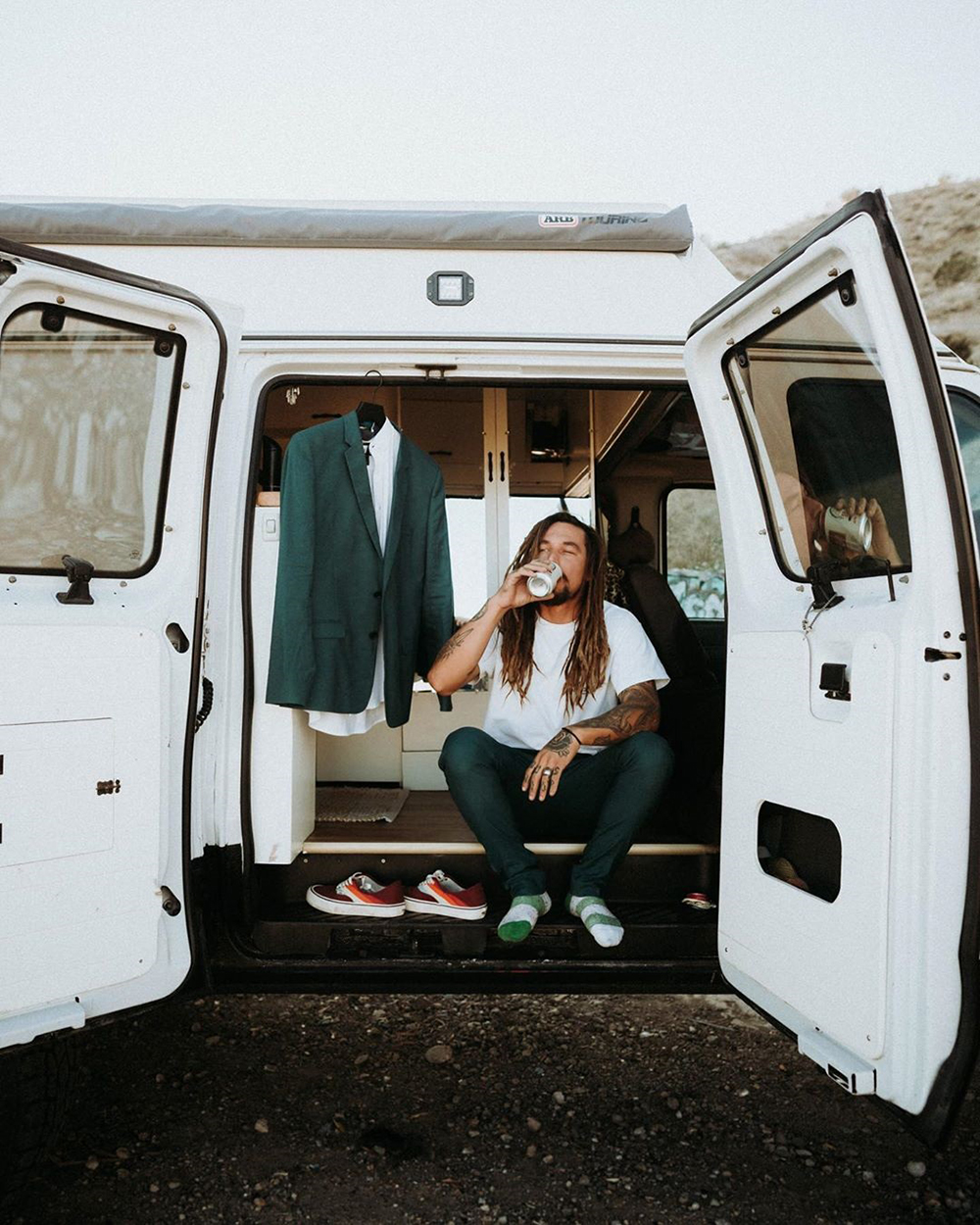 Van life in Ford E350 overland project surf van