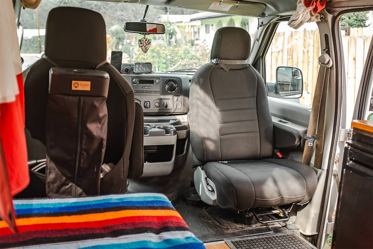 Ford E250 passenger swivel seats for camper interior