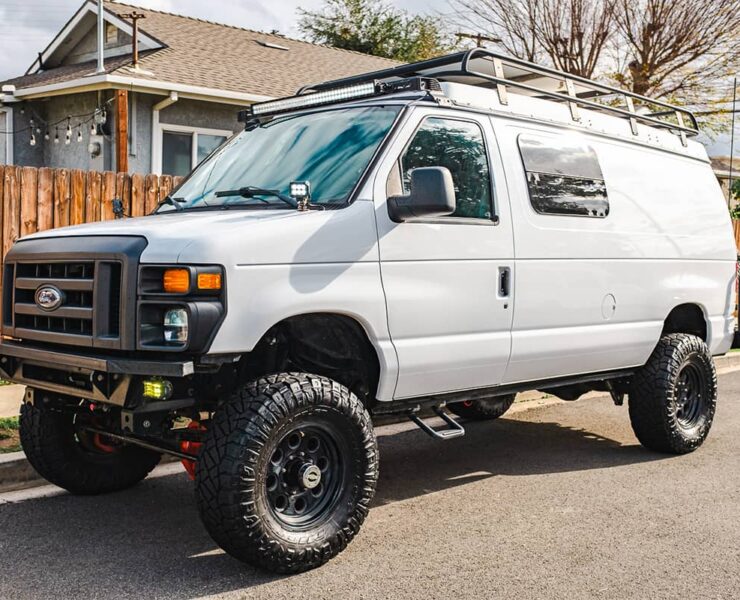 Lifted Ford E250 Adventure Van With 6” Lift and 35s