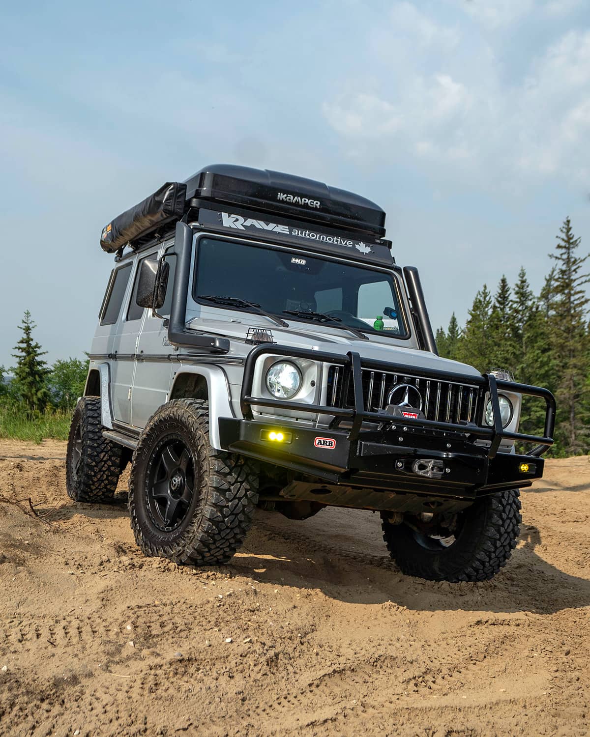 Lifted Mercedes G-Class off-road build with snorkels and off-road modifications