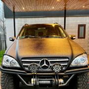 Mercedes ML W163 off road build with tubular prerunner style bumper and a winch