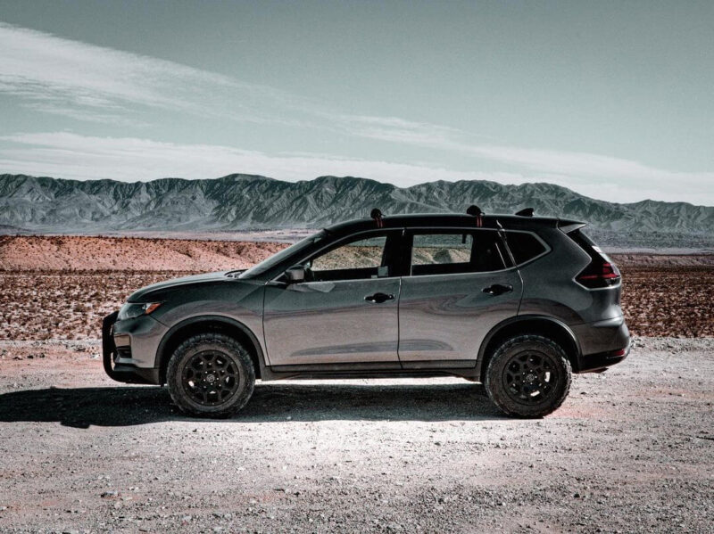 Lifted Nissan Rogue with Offroad Mods and 245/65R17 BFG Tires