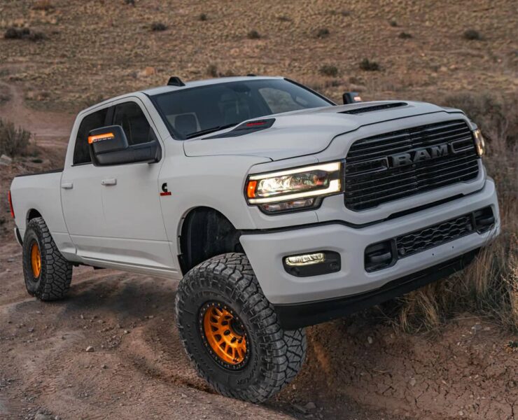 Lifted Ram 2500 with KMC KM445 Beadlock Wheels and 37” tires