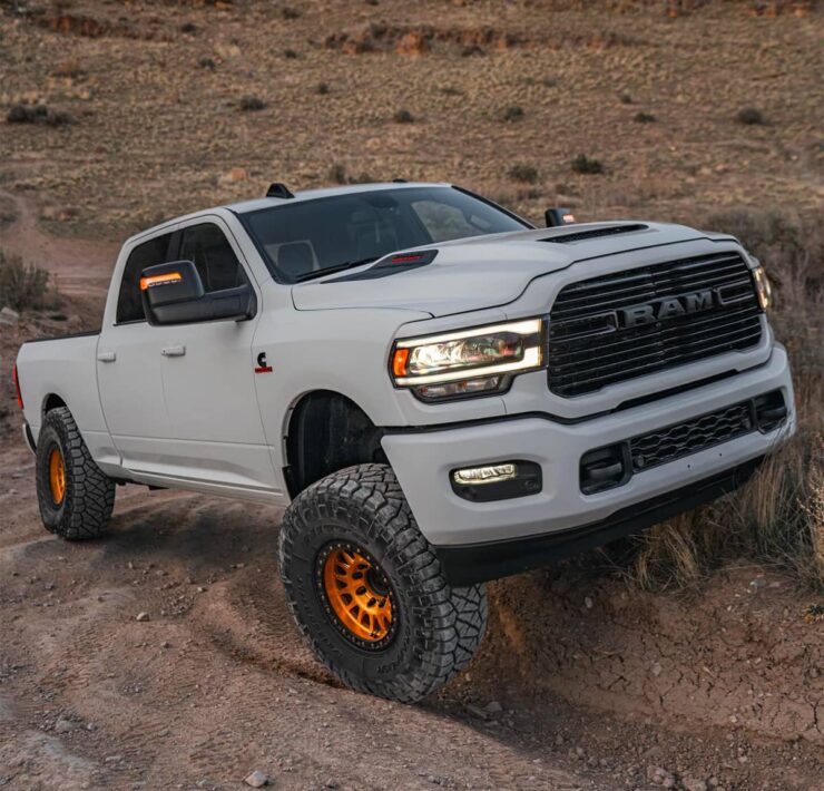 Lifted Ram 2500 with KMC KM445 Beadlock Wheels and 37” tires