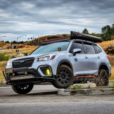 Lifted Subarus modified for off-roading and overlanding