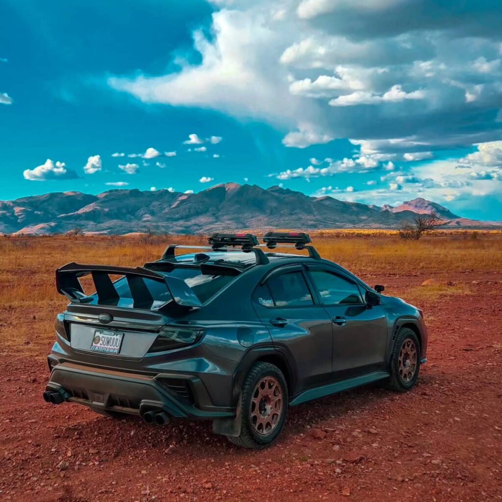 Lifted Subaru WRX sedan off-road build